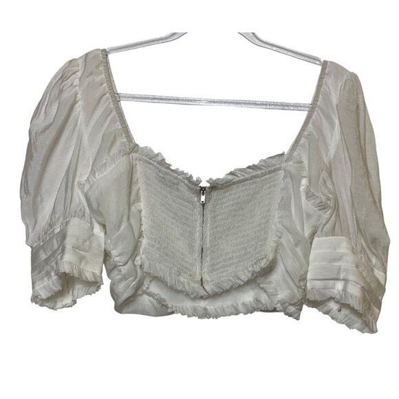 White Crop‎ Top Ruffles Fashion Nova XL Sexy Western Pinup Daisy Duke Summer Hot - Picture 2 of 3